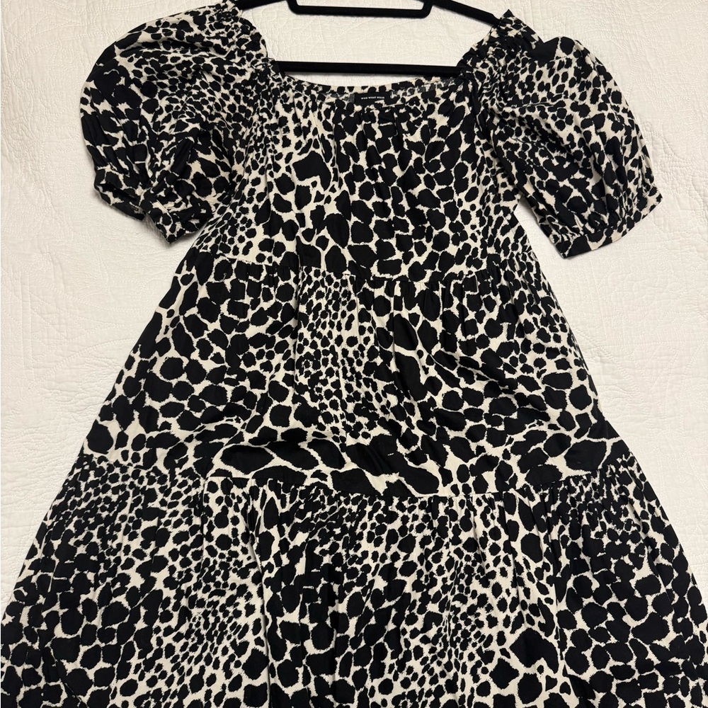 Who What Wear Summer Dress in Black and White Animal Print